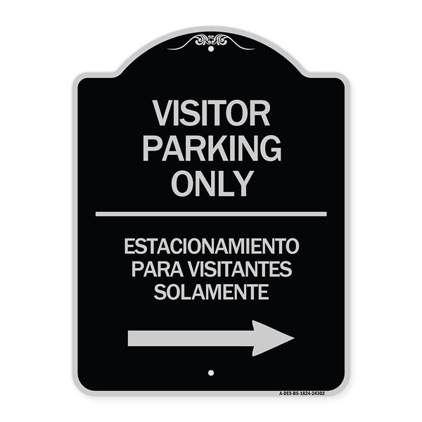 Bilingual Reserved Parking Visitor Parking Only Estacionamiento Para Visitantes, A-DES-BS-1824-24302
